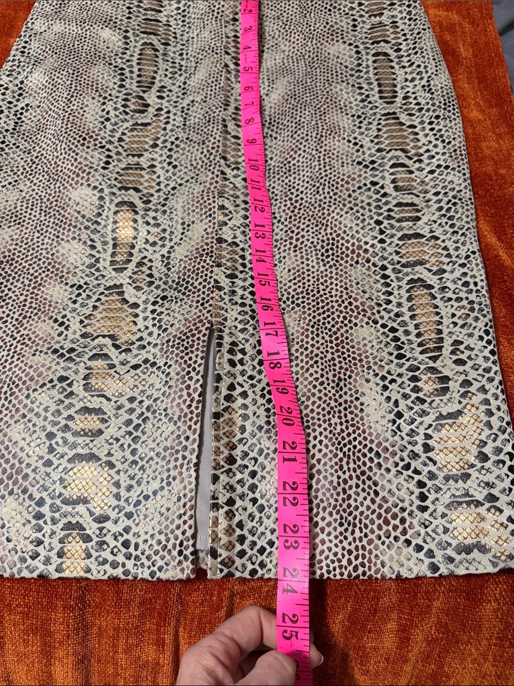 Melanie Lyne | Snake Print Skirt in Neutral Tones | 8 - Picture 7 of 9